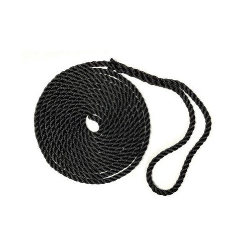 Black 3-Strand Twisted Dock Line