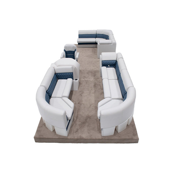Sunset Collection Rear L with Front Lounge Pontoon Seat Package Image