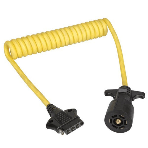 7 to 5 Way Trailer to Car End 4' Coiled Jumper