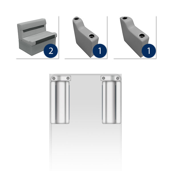 Deluxe Bench Pontoon Furniture Set - Marble / Reef Stone