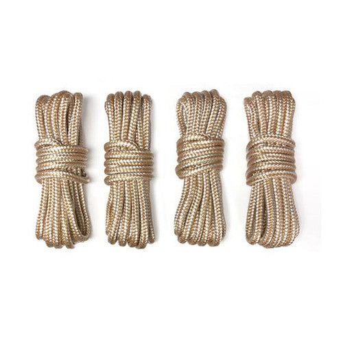 Gold / White Dock Line 4 Pack 3/8" X 15'