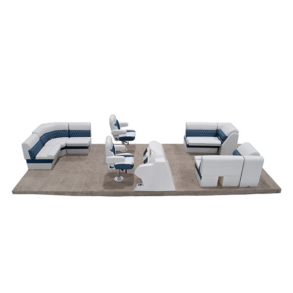 Sunset Double Bucket Rear L & Front Lounge Pontoon Seat Package Thumbnail Image