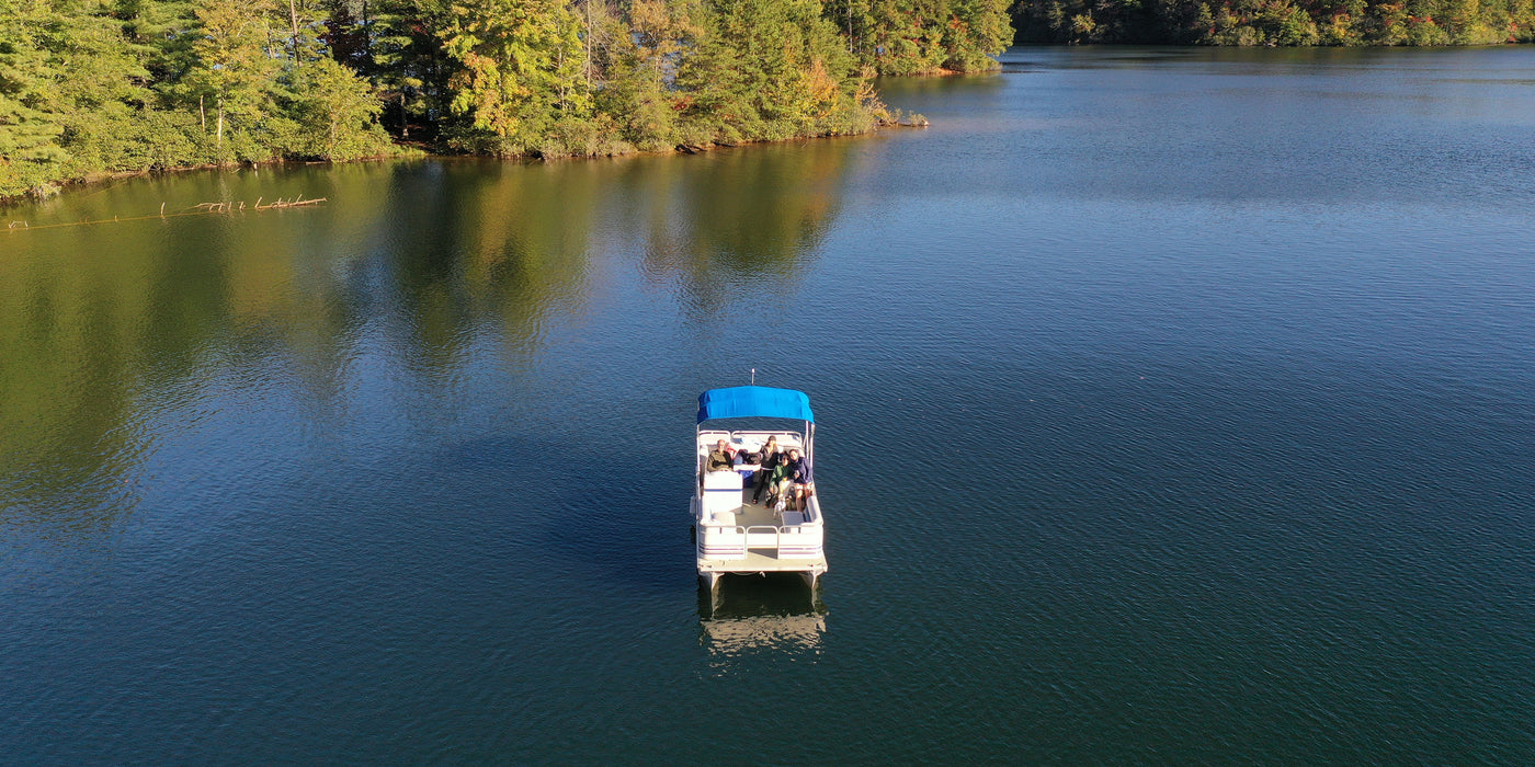 Pontoon Boat out on the Lake