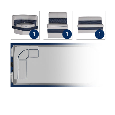 Sunset Collection Rear Bench Pontoon Seat Package