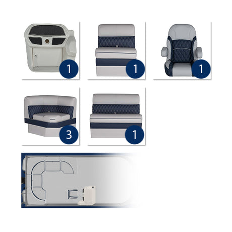 Sunset Collection Rear "L" Pontoon Seat Package