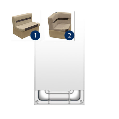 Deluxe Rear Pontoon Furniture Set - Neutral / Meteor