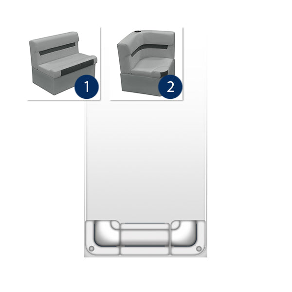 Deluxe Rear Pontoon Furniture Set - Marble / Reef Stone