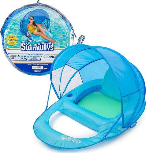 Premium Spring Float Recliner with Canopy - Aqua