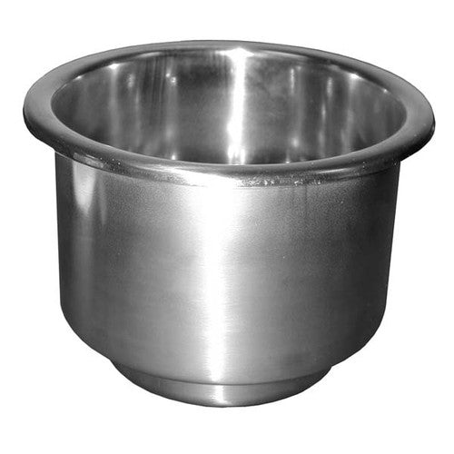 Stainless Recessed Cup Holder with Drain