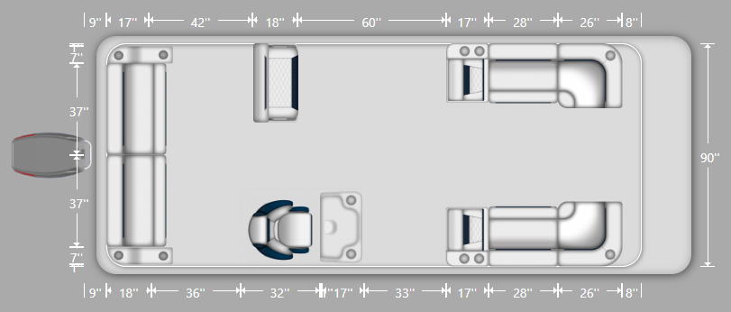 Deluxe 22'+ Traditional Pontoon Furniture Set