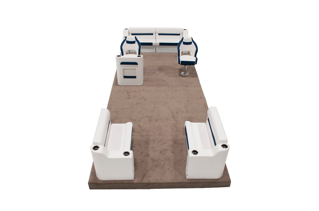 Deluxe Complete 18-22' Dual Bucket Fishing Pontoon Furniture Set