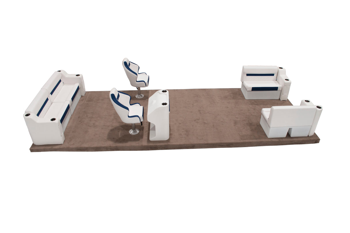 Deluxe Complete 18-22' Dual Bucket Fishing Pontoon Furniture Set