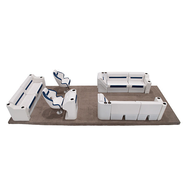 Wise DLX Full Lounge with Double Bucket Seat Pontoon Furniture Set Thumbnail Image