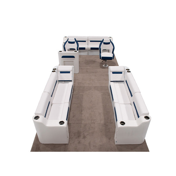 Wise DLX Full Lounge with Double Bucket Seat Pontoon Furniture Set Image