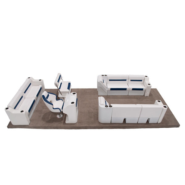 Wise DLX Full Lounge with Swingback Cooler Pontoon Furniture Set Thumbnail Image