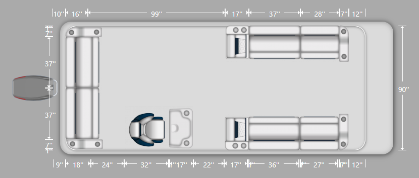 DLX Full Lounge Pontoon Seat Package
