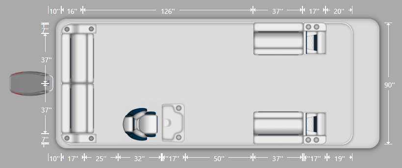 DLX 18'-22' Full Pontoon Seat Package