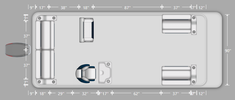 DLX Front & Rear Couch with Swingback Pontoon Seat Package
