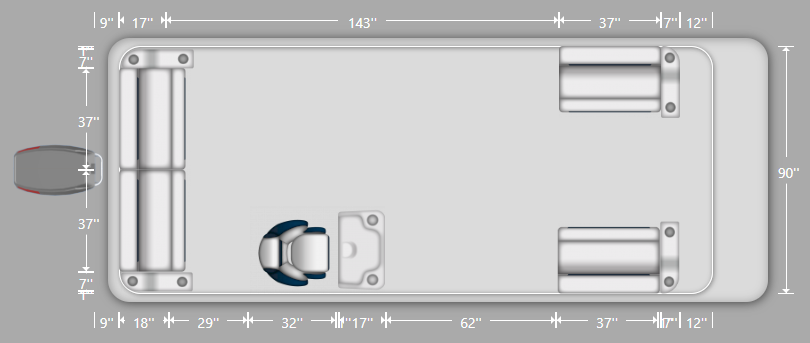 Wise DLX Front & Rear Couch Pontoon Furniture Set Image