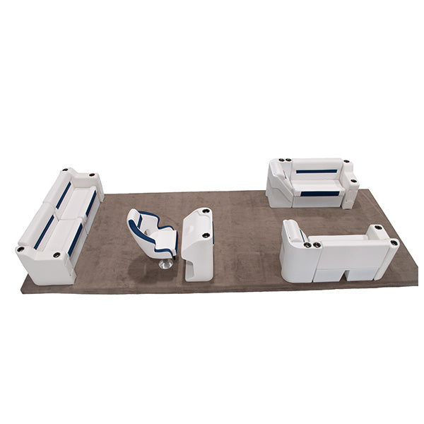Wise DLX Lounge with Rear Bench Pontoon Furniture Set Thumbnail Image