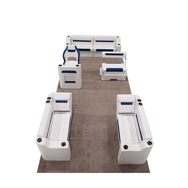 DLX Lounge with Rear Bench & Swingback Pontoon Seat Package