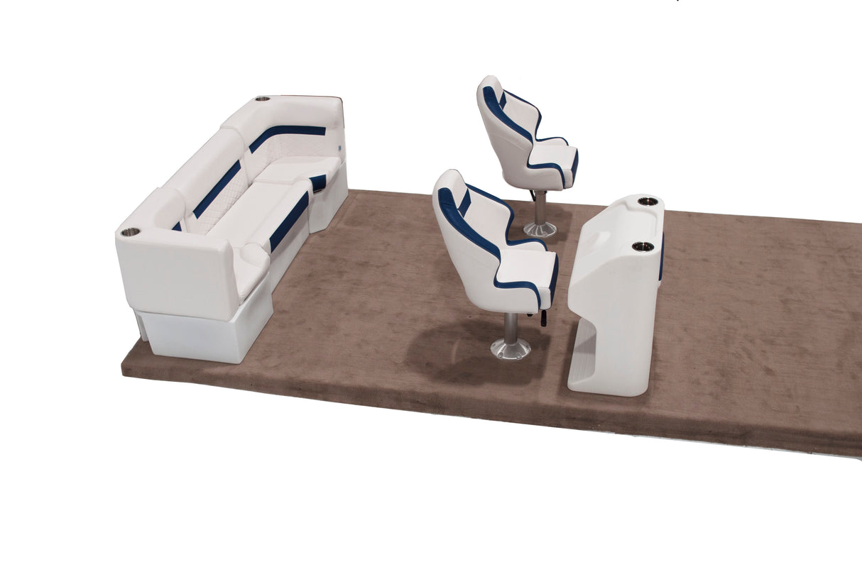 Deluxe Dual Bucket Rear Bench & Console Pontoon Furniture Set