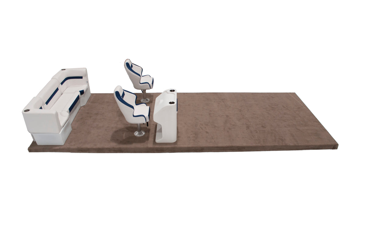 Deluxe Dual Bucket Rear Bench & Console Pontoon Furniture Set