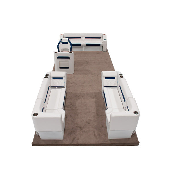 Wise DLX Rear Bench with Front Lounge Pontoon Furniture Set Image