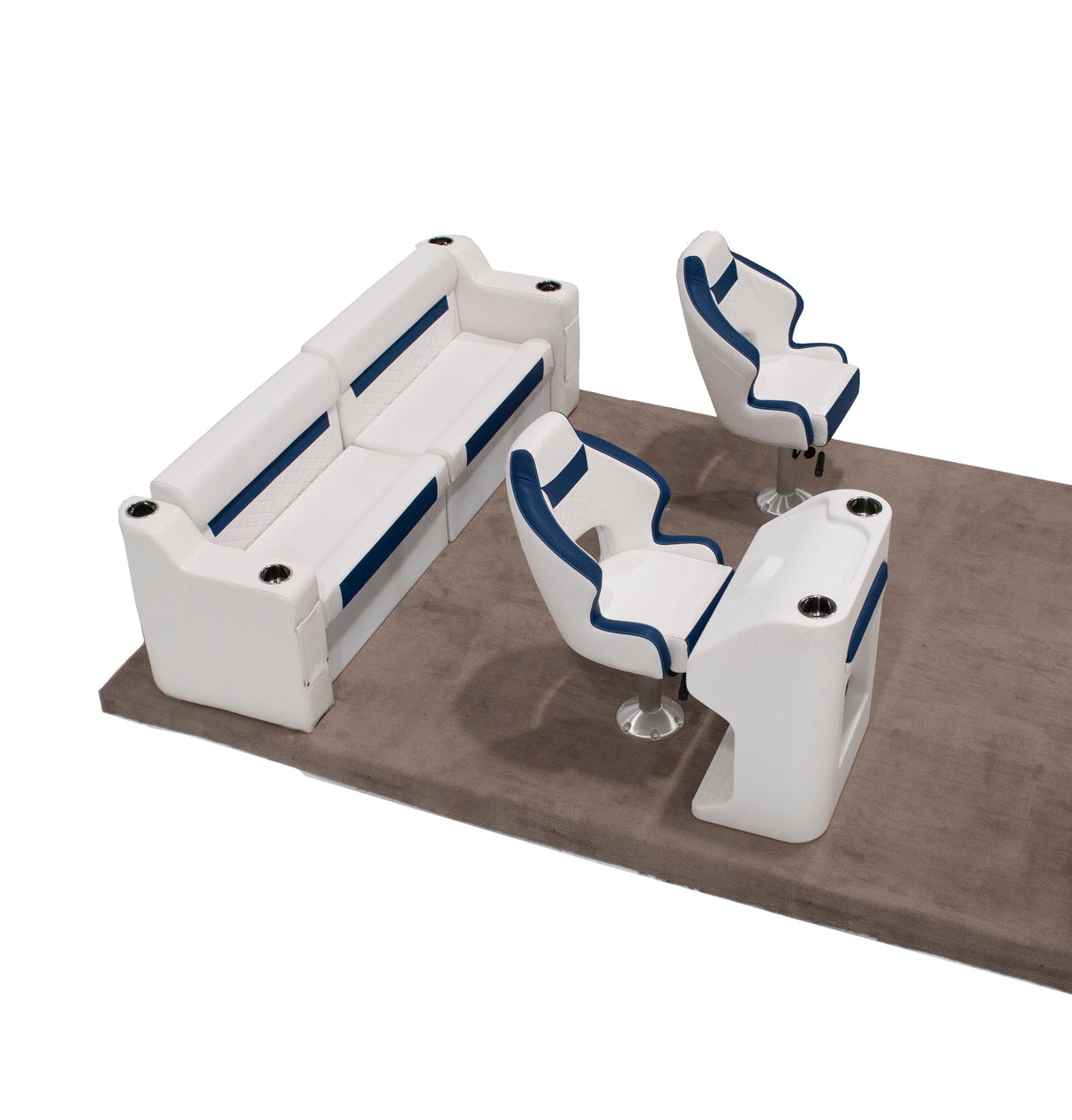 Wise DLX Rear Bench & Dual Bucket Pontoon Furniture Seat Thumbnail Image