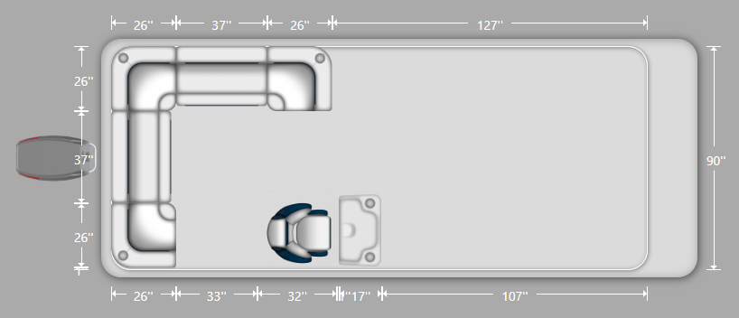 DLX Rear L Pontoon Seat Package