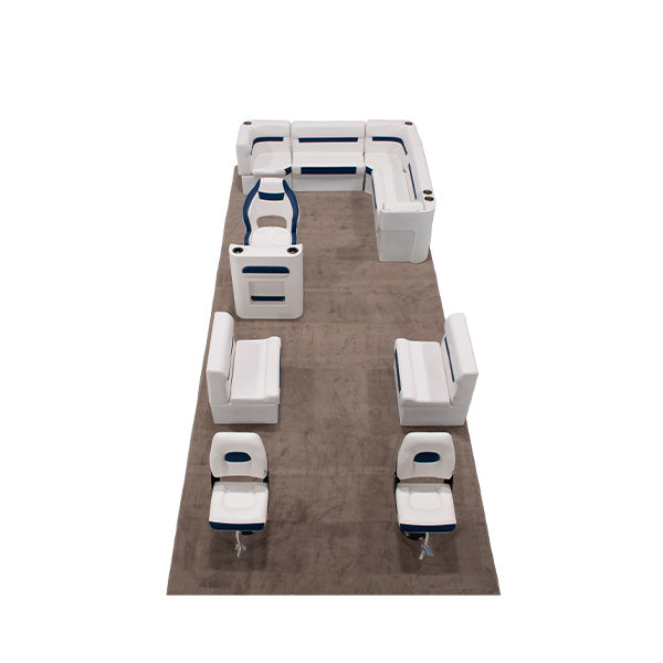 DLX 18-22' Rear L with Front Lounge Fishing Pontoon Seat Package Image