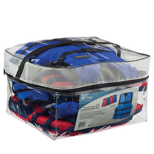 4-Pack Adult Life Jackets in Storage Bag