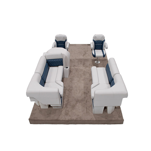 Sunset Collection Double Bucket Front & Rear Lounge Pontoon Seat Package Image