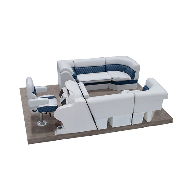 Sunset Collection Front & Rear Lean Back Lounge Pontoon Seat Package Image