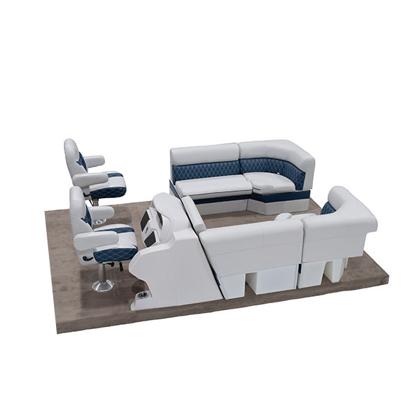 Sunset Collection Double Bucket Front & Rear Lounge Pontoon Seat Package Image