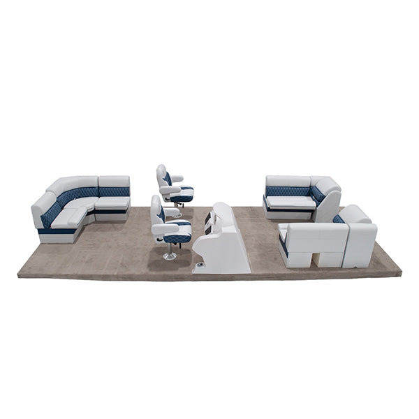Sunset Dual Bucket Rear L & Front Lounge Pontoon Seat Package Thumbnail Image