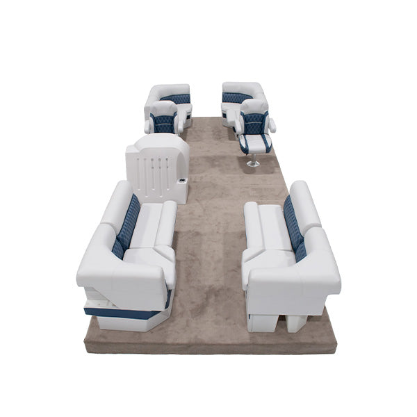 Sunset Double Bucket Front & Rear Lounge Pontoon Seat Package Image