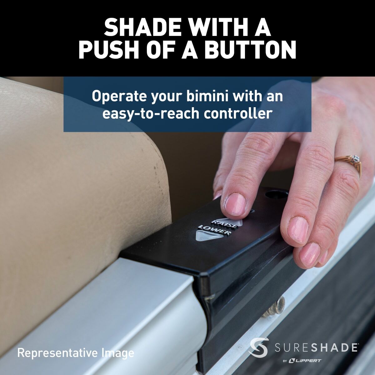 SureShade Pontoon Power Bimini Top