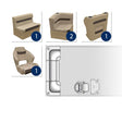 Deluxe Rear Bench & Console Pontoon Furniture Set - Neutral / Meteor