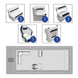 DLX Small Rear L with Swingback Pontoon Seat Packages