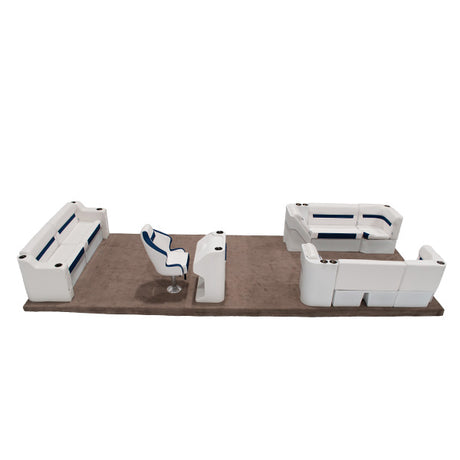 Wise DLX Rear Bench with Front Lounge Pontoon Furniture Set Thumbnail Image 