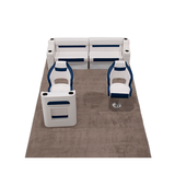 DLX Rear Couch & Dual Bucket Seat Pontoon Seat Package