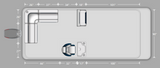 Wise DLX Small Rear L with Swingback Pontoon Furniture Set Layout and Dimension