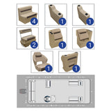 DLX 18'-22' Swingback Full Pontoon Seat Package