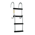 Removable Folding Pontoon Boarding Ladder w/ Deck Mounting Cups