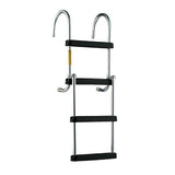 Removable Folding Pontoon Boarding Ladder w/ Deck Mounting Cups